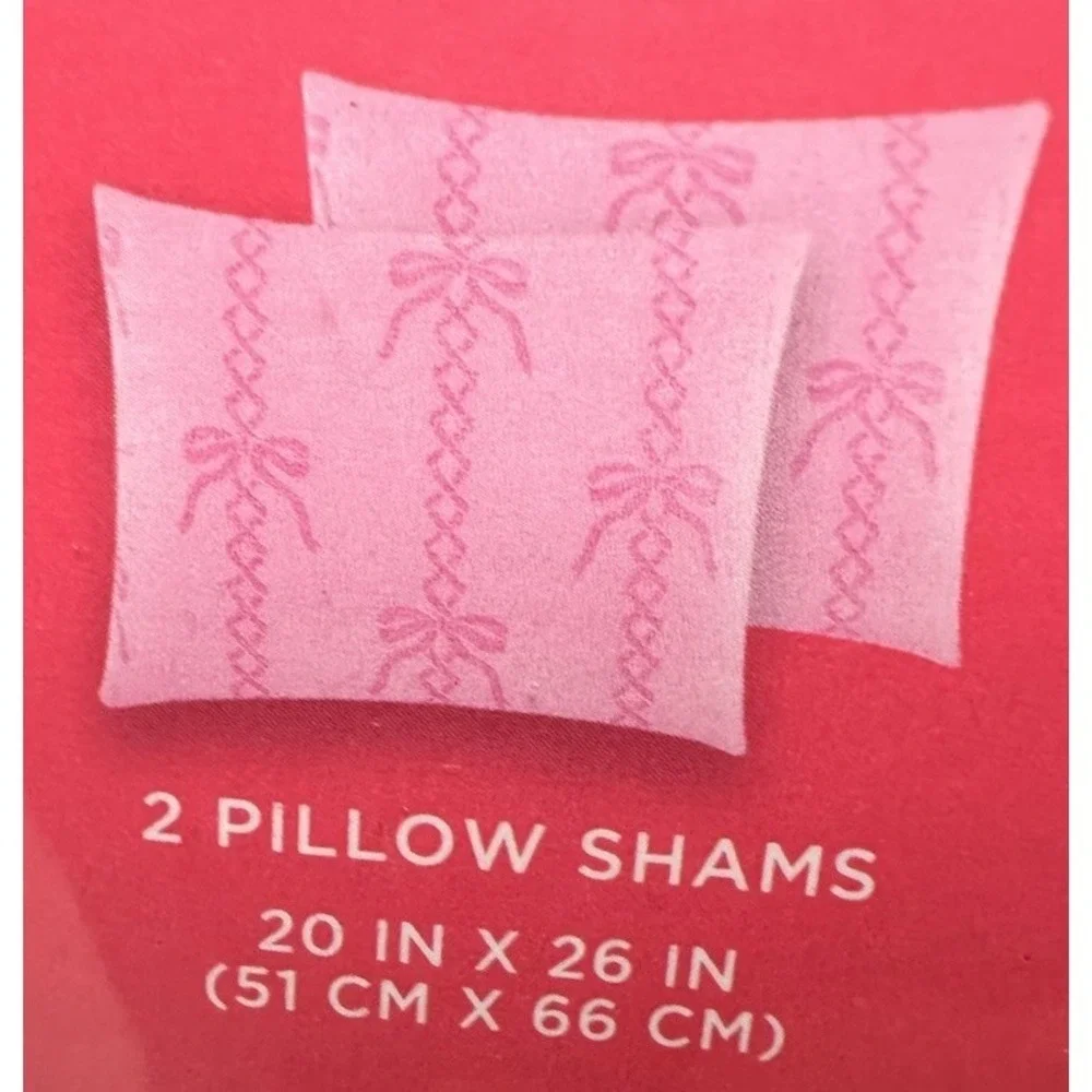 Juicy Couture Pink Bow Embossed Queen Comforter Set Pillow Plush 4pc Coquette